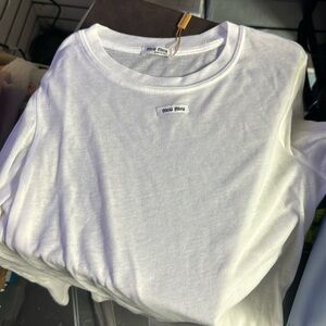 Long sleeve Miu Miu white T-shirt